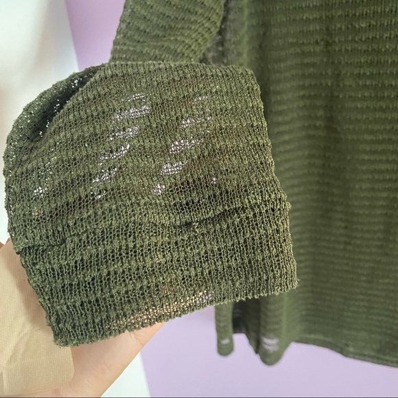 Green lace/crochet sweater cardigan - Picture 3 of 4